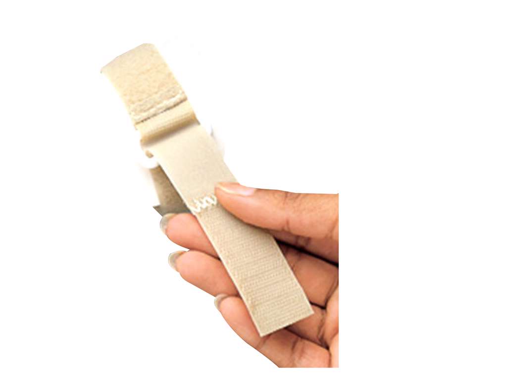 Kardborreband med D-Ring, Vit, 5,1 x 30 cm