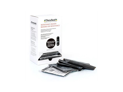 TheraBand dispenserbox med 30 st. Svart träningsband