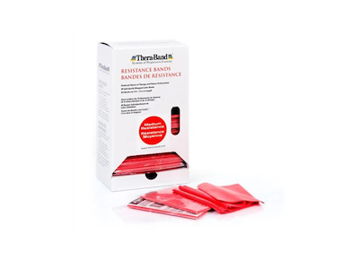 TheraBand dispenserbox med 30 st. röda träningsband