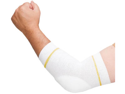 Armbågs-/hälskydd med gelkudde gul Small