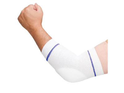 Armbågs-/hälskydd med gelkudde blå Medium